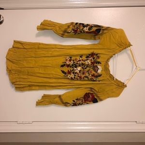 Off the shoulder Spanish inspired dress